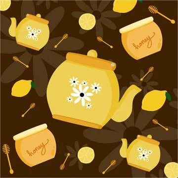 Tea Time Background Vector Stock Illustration