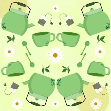 Tea Time Background Vector Stock Illustration