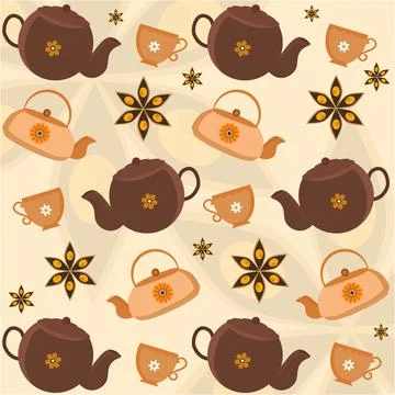 Tea Time Background Vector Stock Illustration