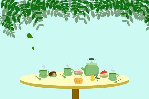 Tea Time Background Vector Stock Illustration