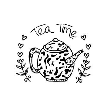 Tea time card Stock Illustration