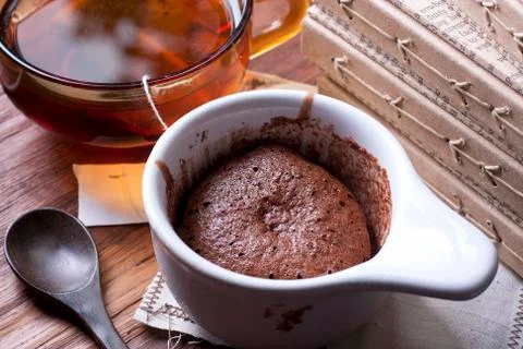 Tea time with  dessert. Stock Photos
