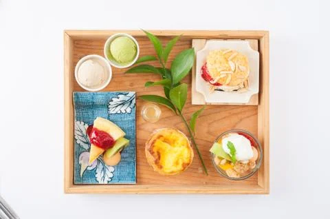 Tea time dessert set Stock Photos