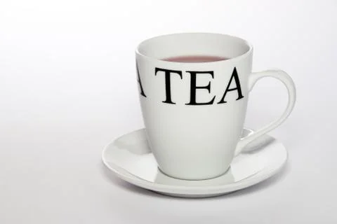 Tea time on isolated white background Stock Photos