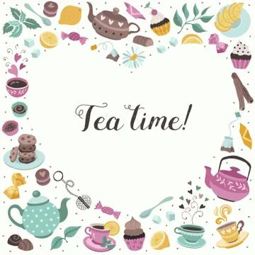 Tea time poster Stock Illustration