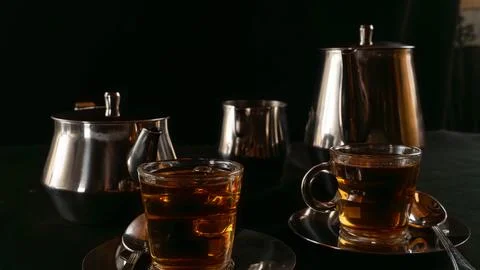 Tea Time Service Stock Photos