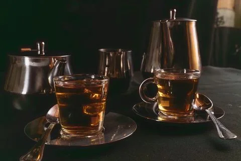 Tea Time Service Stock Photos