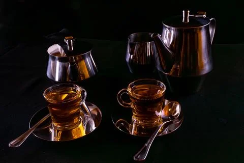 Tea Time Service Stock Photos