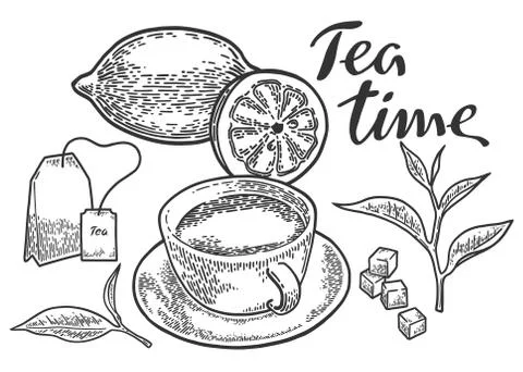 Tea time set Stock Illustration