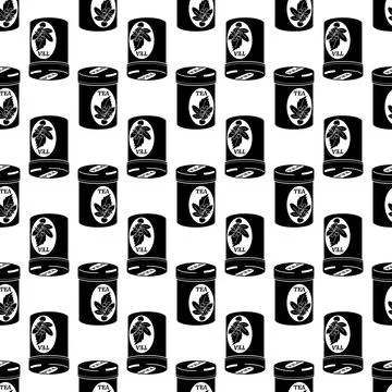Tea tin pattern seamless vector Stock Illustration