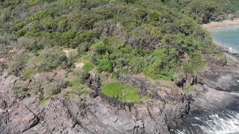 Tea Tree Bay, Noosa National Park, Queensland, Australia – Aerial Drone Footage Stock Footage 302230261