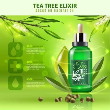 Tea Tree Oil Background Stock Illustration