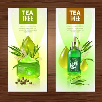 Tea Tree Vertical Banners Stock Illustration