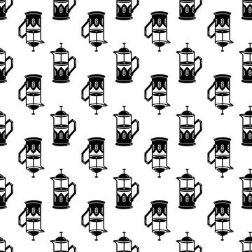 Tea vacuum pot pattern seamless vector Stock Illustration