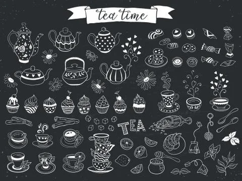 Tea vector icons Illustrazione stock