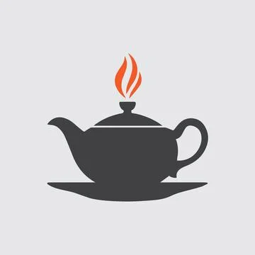 Tea vector style silhouette with white background, illustration Stock Illustration