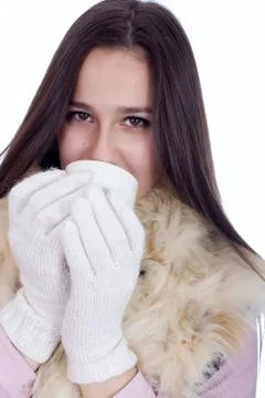 Tea warms the cold winter Stock Photos