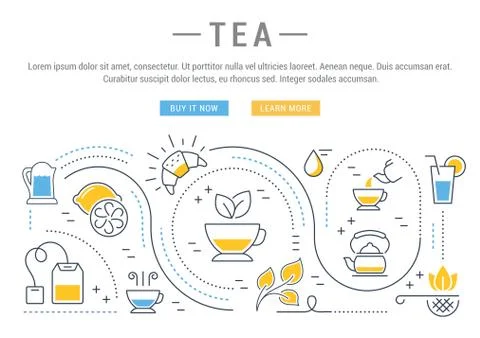 Tea Web Banner Stockillustratie