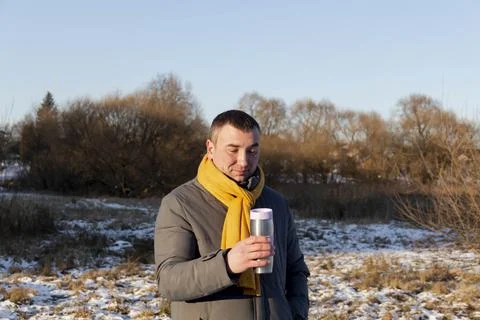 Tea in winter. Stock Photos
