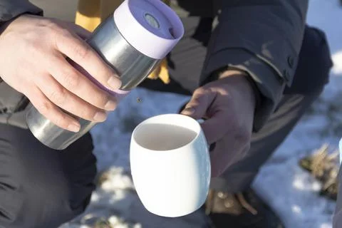 Tea in winter. Stock Photos