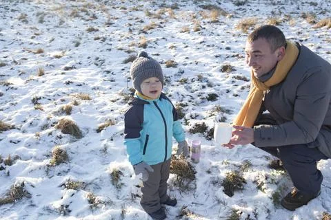 Tea in winter. Stock Photos
