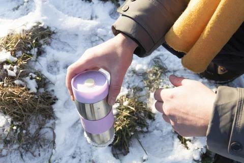 Tea in winter. Stock Photos