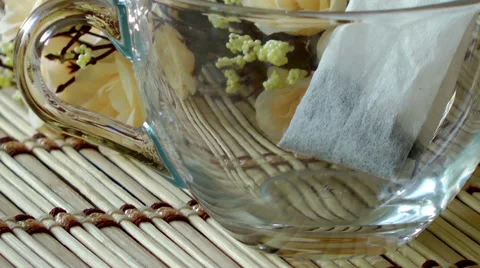Teabag on the Glass Stock Footage 37276397