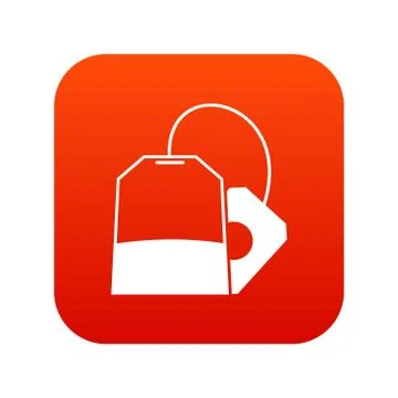 Teabag icon digital red Illustrazione stock