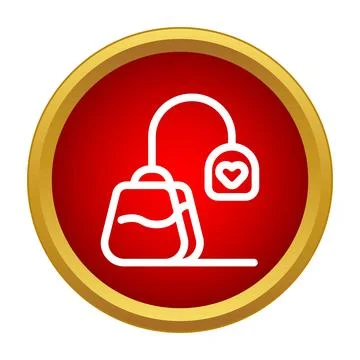 Teabag icon with heart shape presenting loving brew イラスト素材
