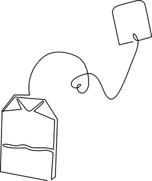 Teabag with string and tag Vector Illustrazione stock