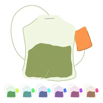 Teabag teabag vector cartoon graphic Stock Illustration