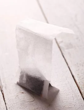 Teabag on a white surface Stock Photos