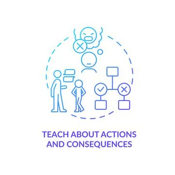 Teach about actions and consequences blue gradient concept icon イラスト素材