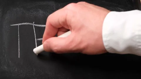 Teach lettering on blackboard Stock Footage 220178181