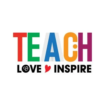 Teach Love Inspire Vector text Design Template.  Stylish Text Design Stock Illustration