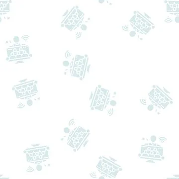 Teach online classes glyph seamless pattern Illustrazione stock