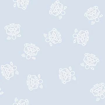 Teach online classes line seamless pattern Stockillustratie