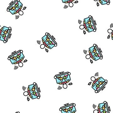 Teach online classes vector seamless pattern Stock Illustration