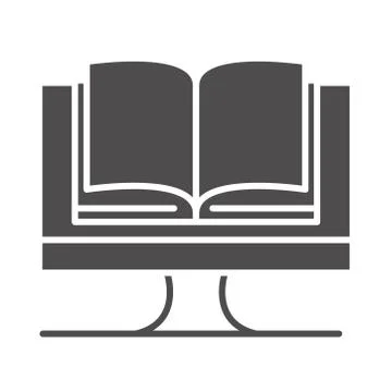 Teach school and education computer ebook lesson online silhouette style icon 스톡 일러스트