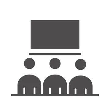 Teach school and education presentation board and students silhouette style icon Stock Illustration
