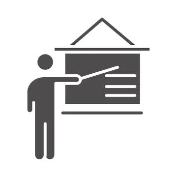 Teach school and education tutorial presentation board silhouette style icon Stock Illustration