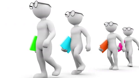 The Teacher. 3D character with a folder. People series.  動画素材 61434047