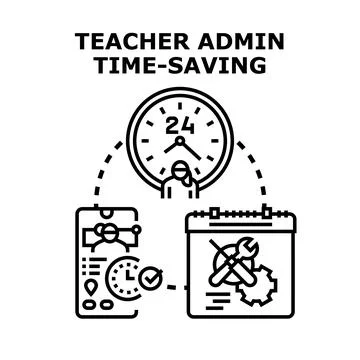 Teacher admin time saving software concept vector Stock Illustration