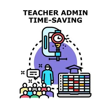 Teacher administration time saving management process Stock-Illustration