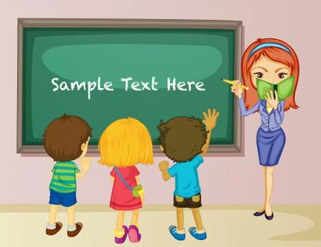 Teacher and students in classroom イラスト素材