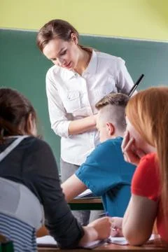 Teacher and students during classes Stock-Fotos