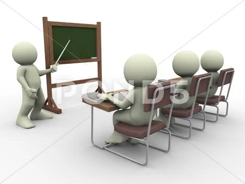 Teacher and students Stock Illustration