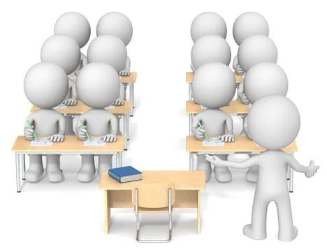Teacher and Students. Stock Illustration