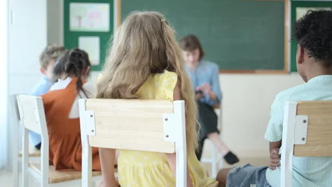 Teacher and students, Learn and study in a classroom of school Stock Footage 285313287