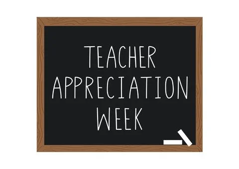 Teacher appreciation week concept. School blackboard with text Stock Illustration